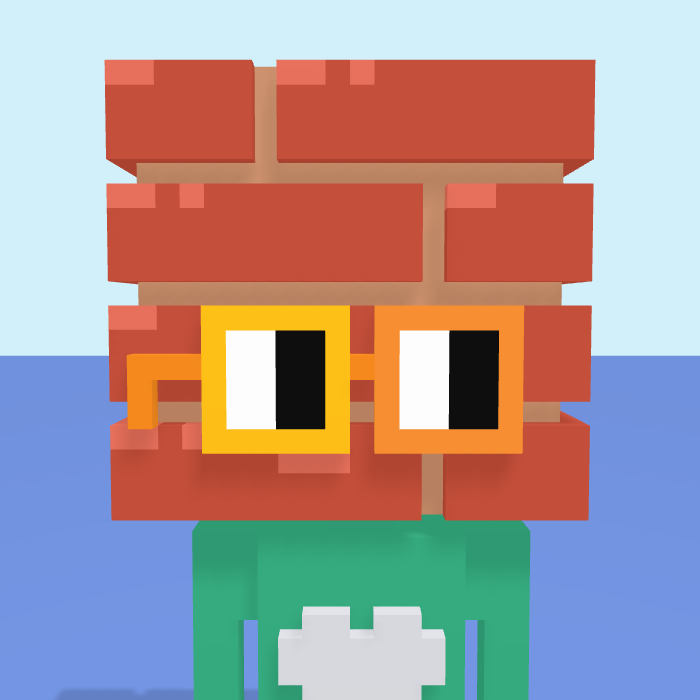 Wall, a voxel Noun with a wall head and square noggles