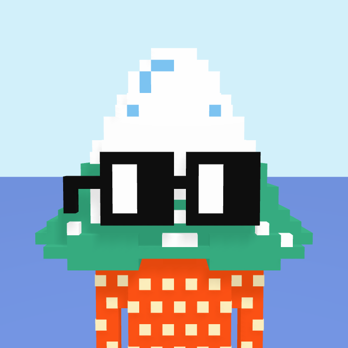 Mountain, a voxel Noun with a mountain head and square noggles