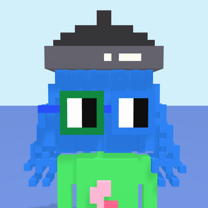 Shower, a voxel Noun with a shower head and square noggles