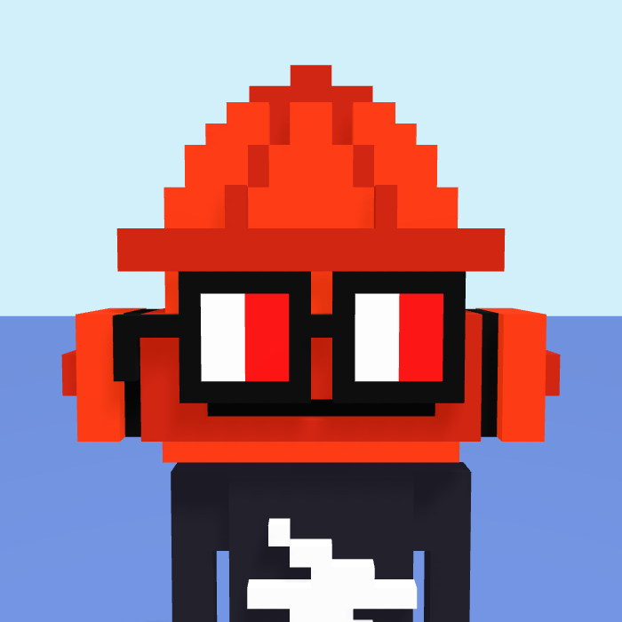 Fire Hydrant, a voxel Noun with a fire hydrant head and square noggles