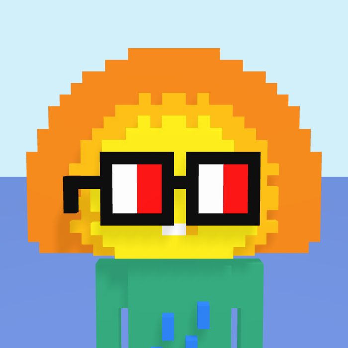 Sunset, a voxel Noun with a sunset head and square noggles