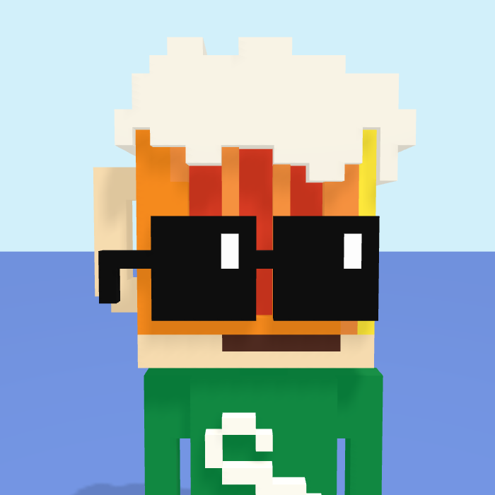 Beer, a voxel Noun with a beer head and square noggles