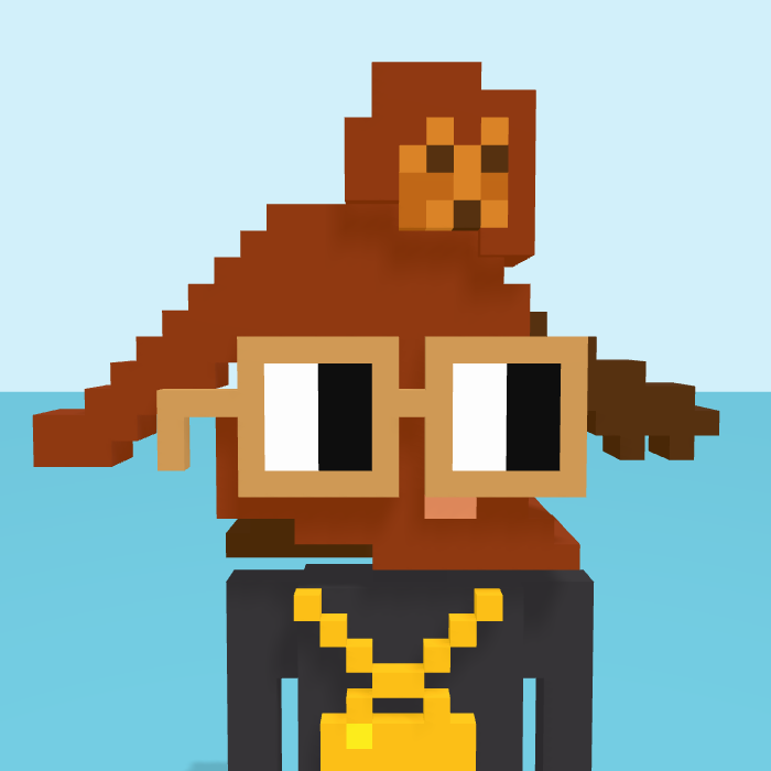 Bigfoot, a voxel Noun with a bigfoot head and square noggles