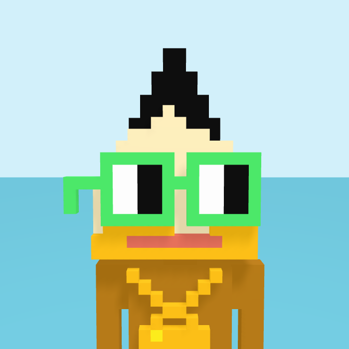 Pencil Tip, a voxel Noun with a pencil tip head and square noggles
