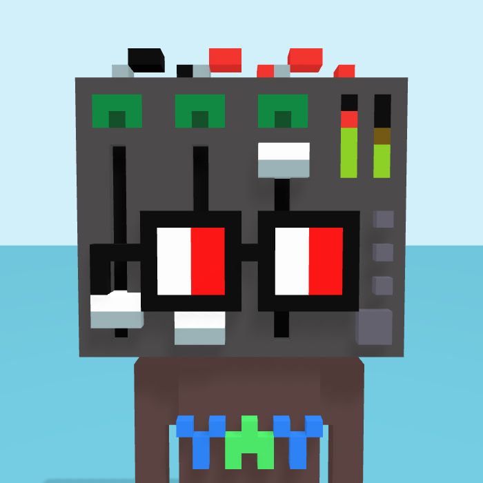 Mixer, a voxel Noun with a mixer head and square noggles