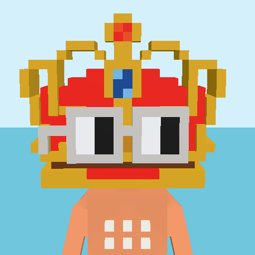 Crown 3D voxel model, front view