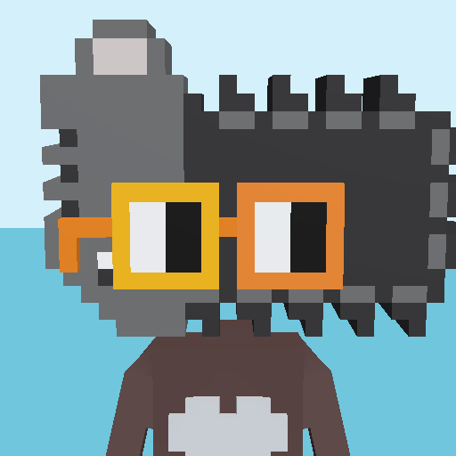 Hedgehog 3D voxel model, front view