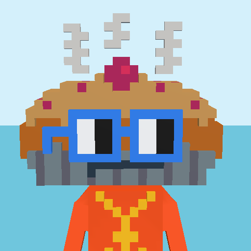Muffin 3D voxel model, front view
