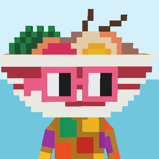 Ramen, a voxel Noun and square noggles