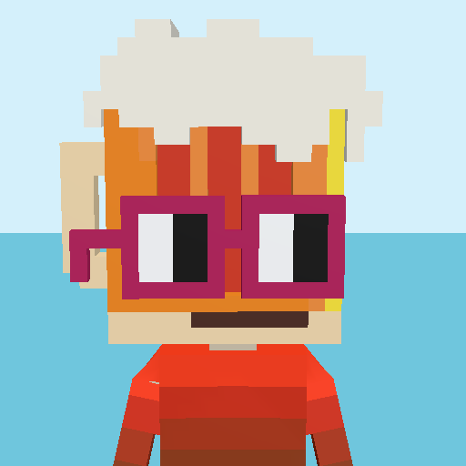 Toasty 3D voxel model, front view