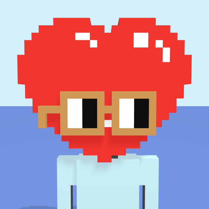 Heart, a voxel Noun with a heart head and square noggles