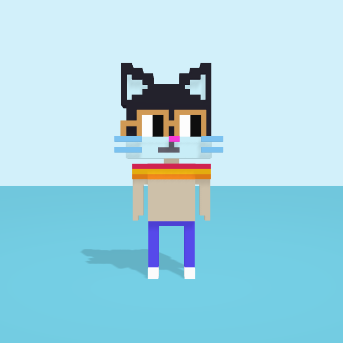 Alley Cat voxel model, front view