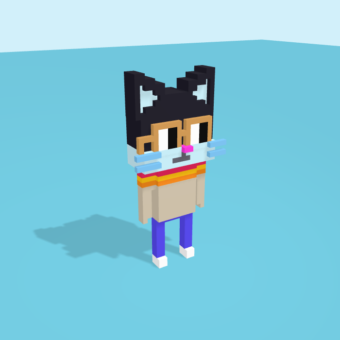 Alley Cat voxel model, side view