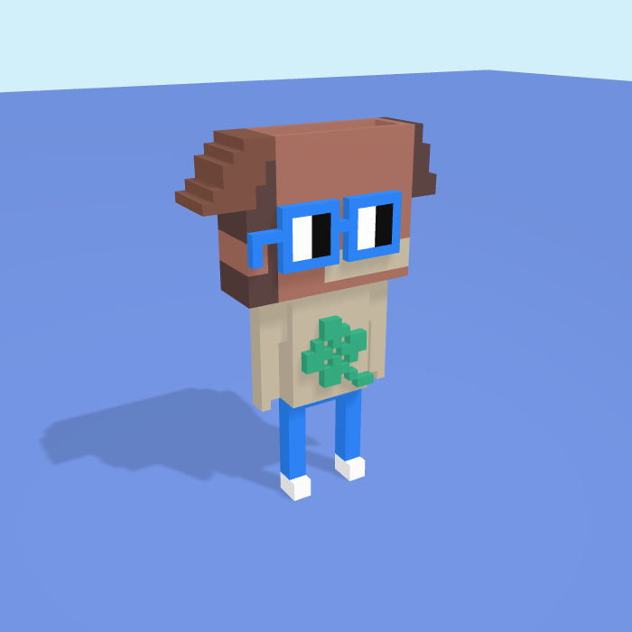 Box voxel model, side view