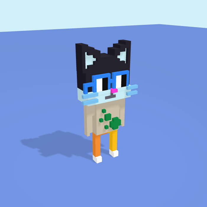 Cat voxel model, side view