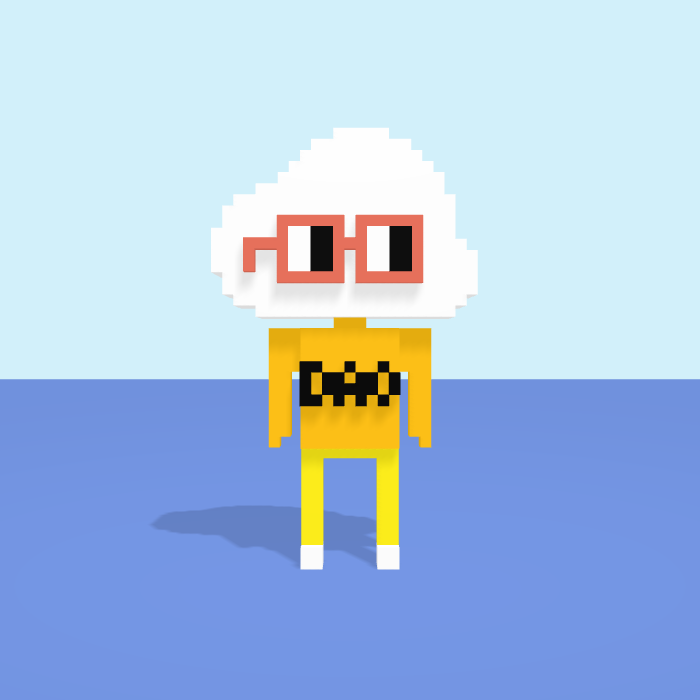 Cloud voxel model, front view