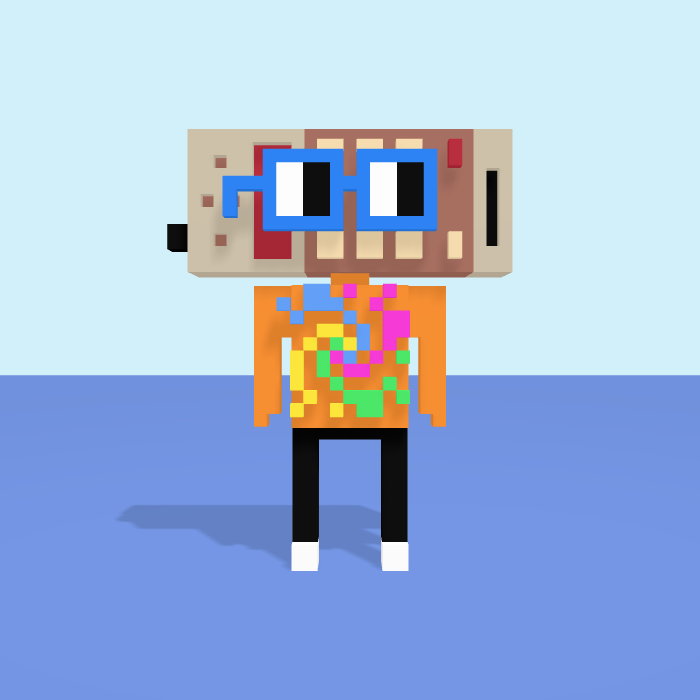 Cordless Phone voxel model, front view