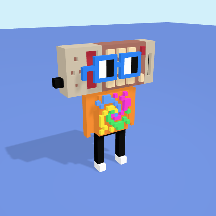 Cordless Phone voxel model, side view