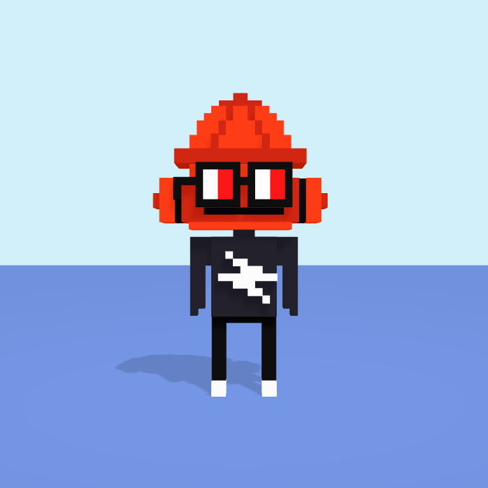 Fire Hydrant 3D voxel model, front view