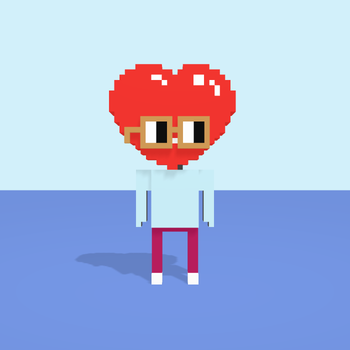 Heart voxel model, front view