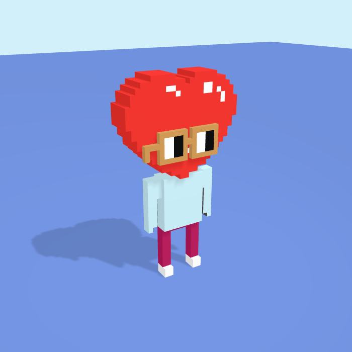 Heart voxel model, side view