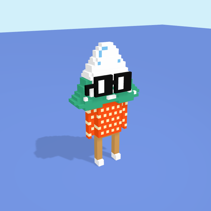 Mountain voxel model, side view