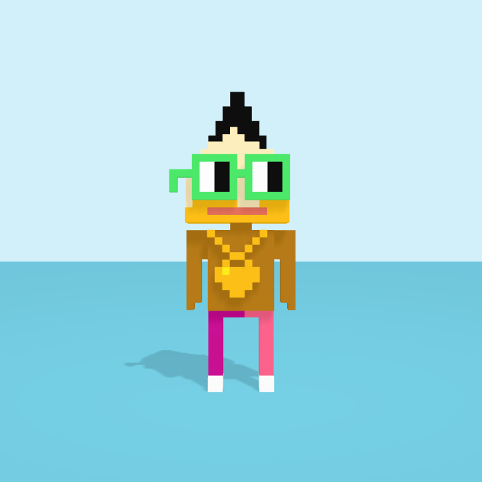 Pencil Tip voxel model, front view