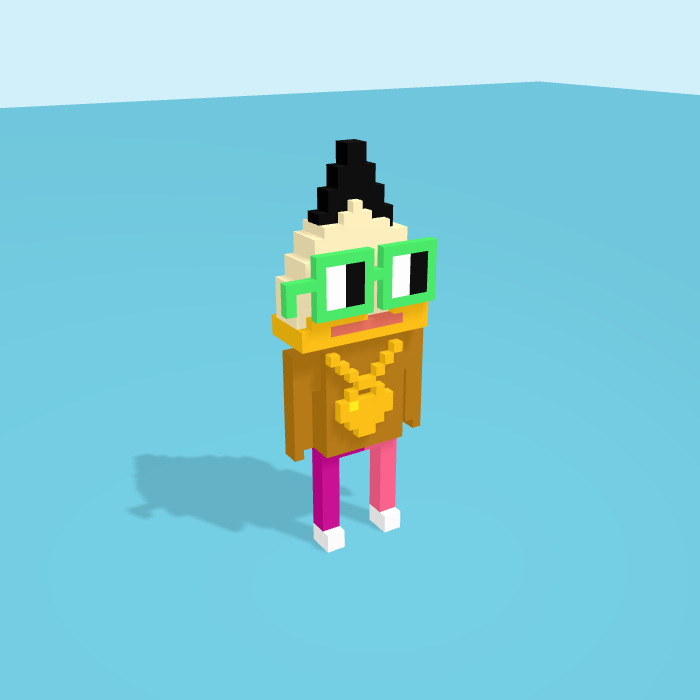 Pencil Tip voxel model, side view