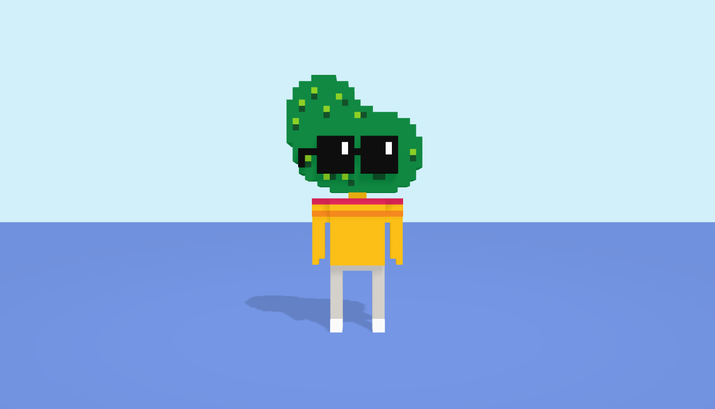 Pickle 3D voxel model, front view