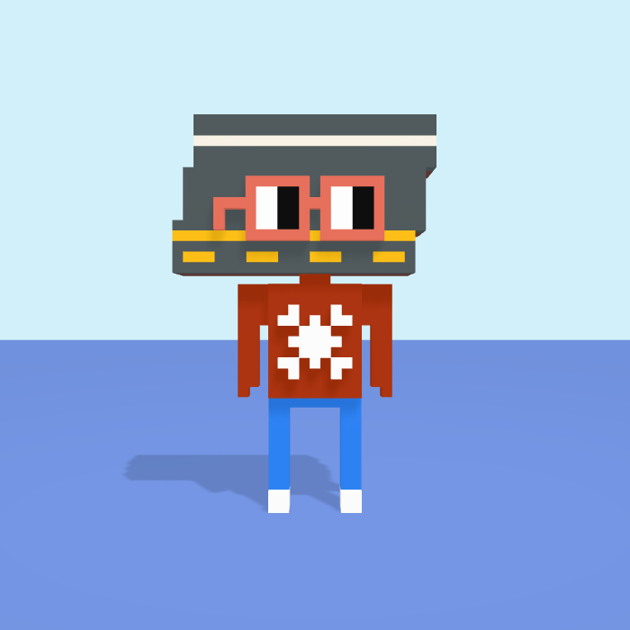 Road 3D voxel model, front view
