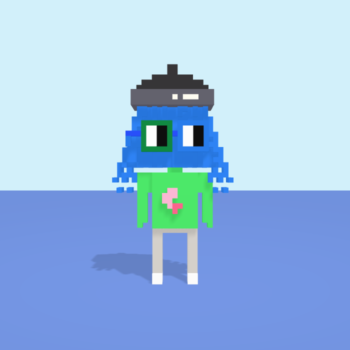Shower 3D voxel model, front view