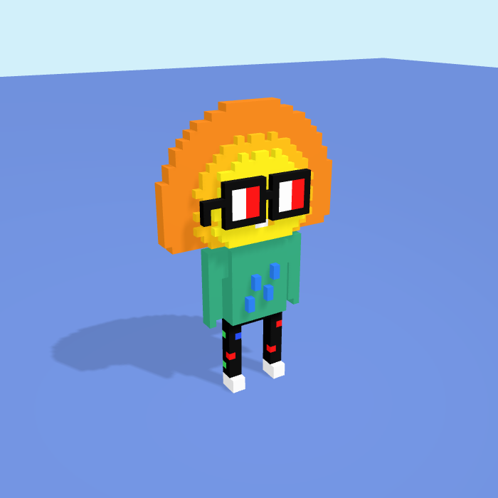 Sunset voxel model, side view