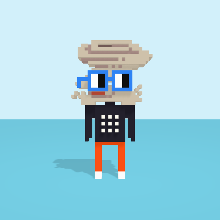 Tornado 3D voxel model, front view