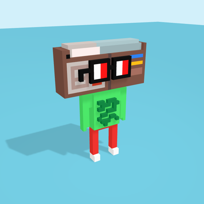 Wallet voxel model, side view