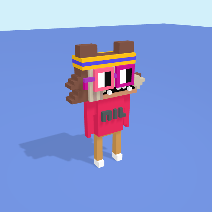 Werewolf voxel model, side view