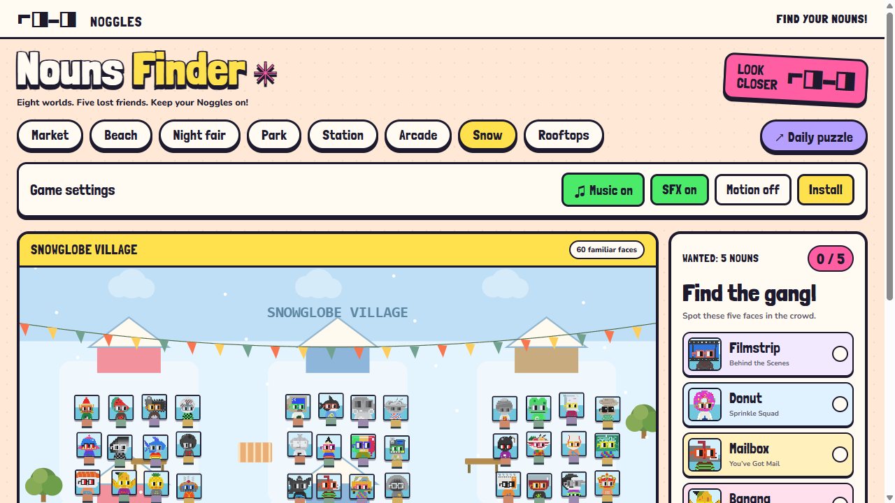Nouns Finder: Snowglobe Village