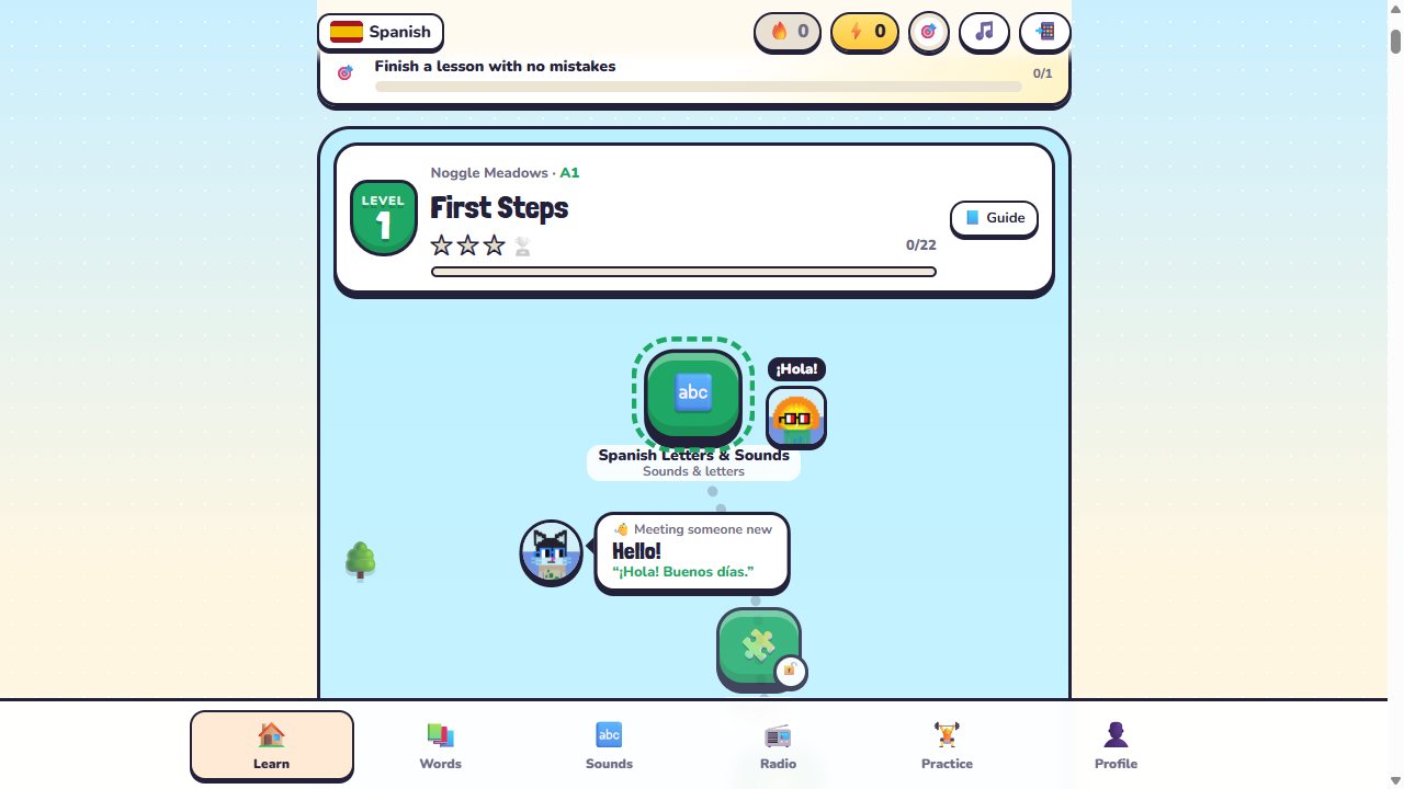 Nouns Lingo: The Spanish course path at First Steps