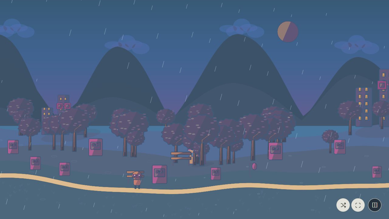 Nouns Scenery: Electric Noun City on a rainy night
